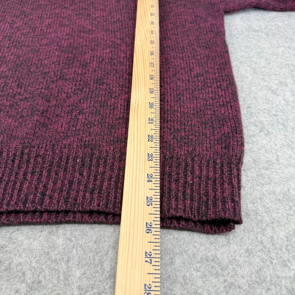 Vintage Eddie Bauer Sweater Mens Medium Maroon Wool Blend Shawl Cowl Collar USA - Picture 7 of 8